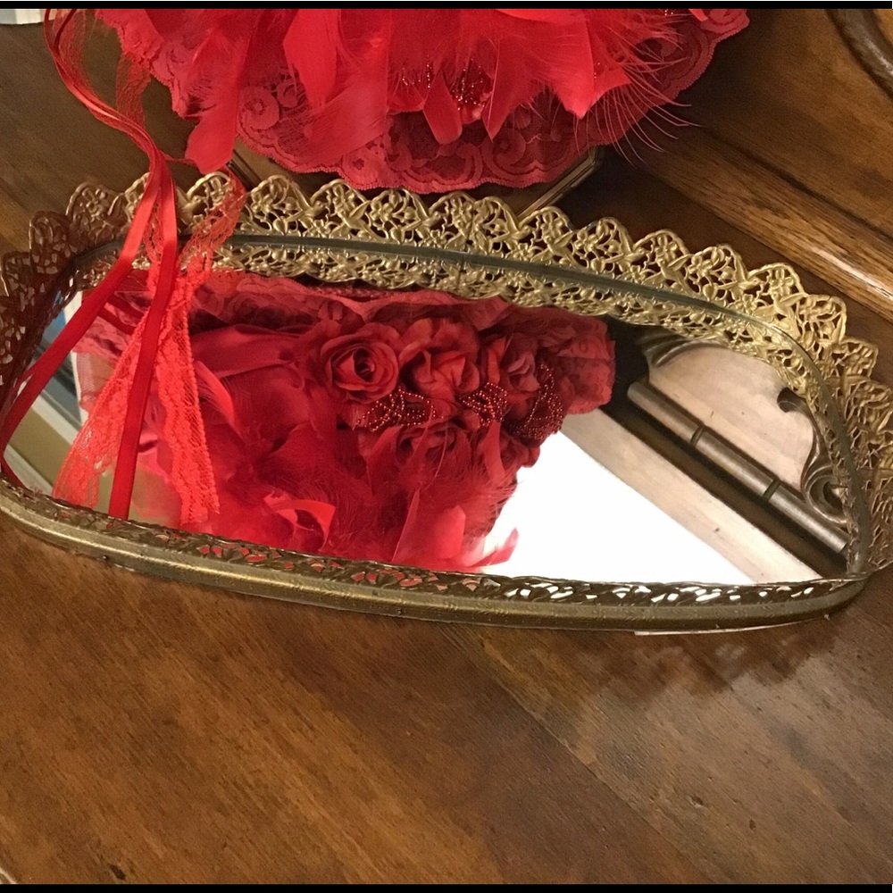 Vintage mirrored vanity tray